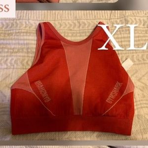 GYMSHARK Turbo Seamless Sports Bra in Red